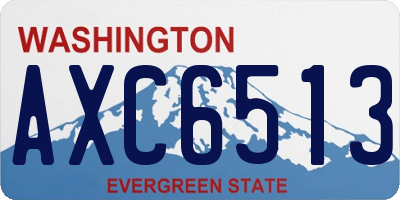 WA license plate AXC6513
