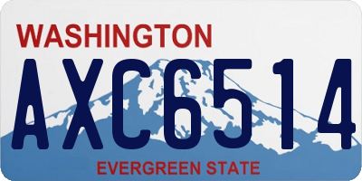 WA license plate AXC6514