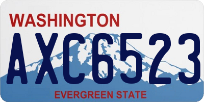 WA license plate AXC6523