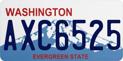 WA license plate AXC6525