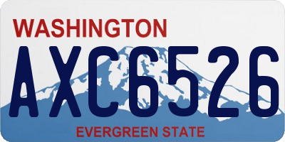 WA license plate AXC6526
