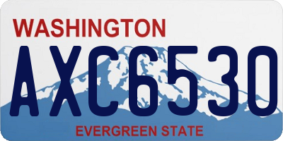 WA license plate AXC6530
