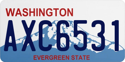 WA license plate AXC6531