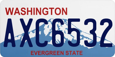 WA license plate AXC6532