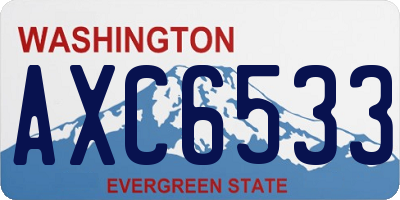 WA license plate AXC6533