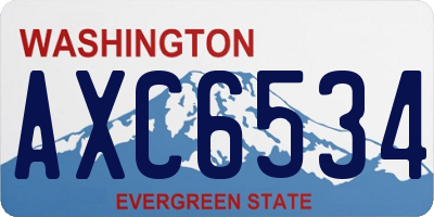 WA license plate AXC6534
