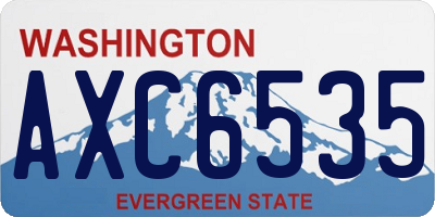 WA license plate AXC6535