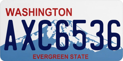 WA license plate AXC6536