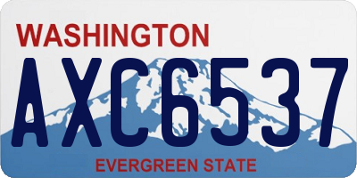 WA license plate AXC6537