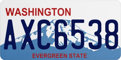 WA license plate AXC6538