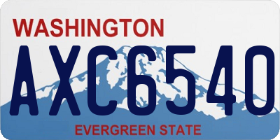 WA license plate AXC6540