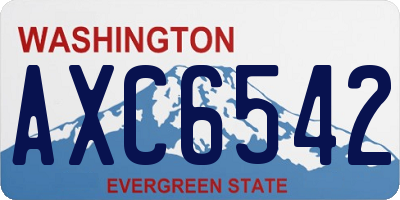 WA license plate AXC6542
