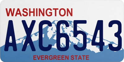 WA license plate AXC6543