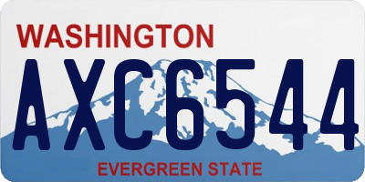 WA license plate AXC6544