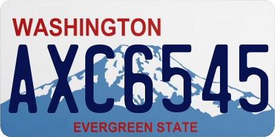 WA license plate AXC6545