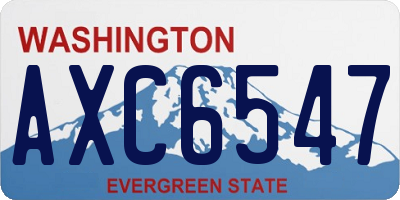 WA license plate AXC6547