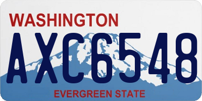 WA license plate AXC6548