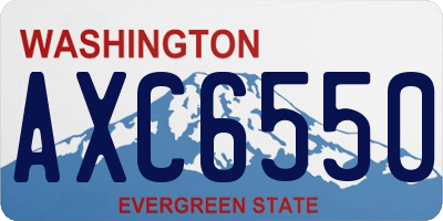 WA license plate AXC6550