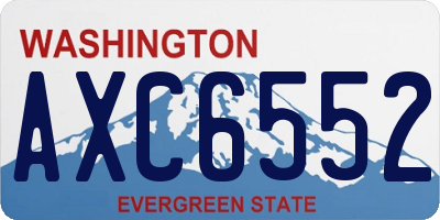 WA license plate AXC6552