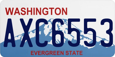 WA license plate AXC6553