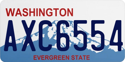 WA license plate AXC6554