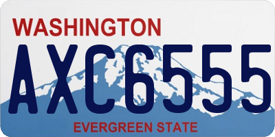 WA license plate AXC6555