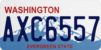 WA license plate AXC6557