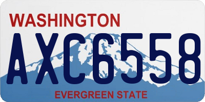 WA license plate AXC6558