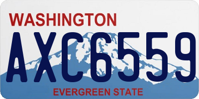 WA license plate AXC6559