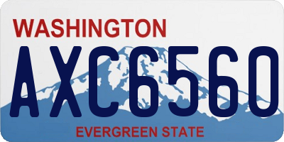 WA license plate AXC6560