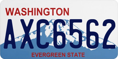 WA license plate AXC6562