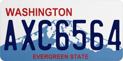 WA license plate AXC6564