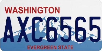 WA license plate AXC6565