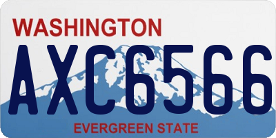 WA license plate AXC6566