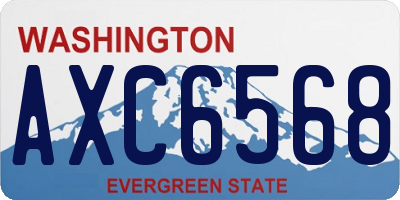 WA license plate AXC6568