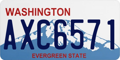 WA license plate AXC6571
