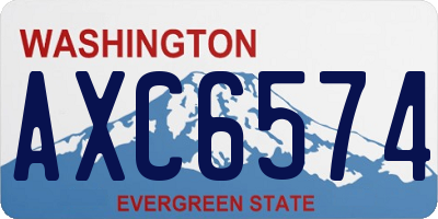 WA license plate AXC6574