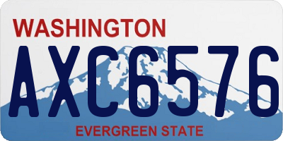 WA license plate AXC6576
