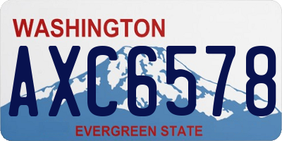 WA license plate AXC6578