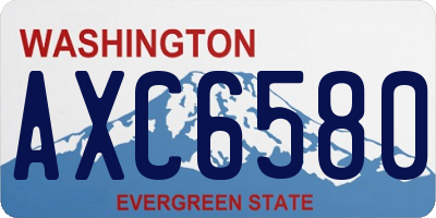 WA license plate AXC6580