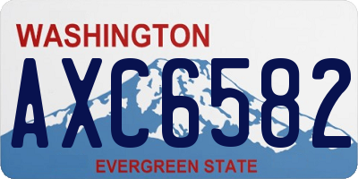 WA license plate AXC6582