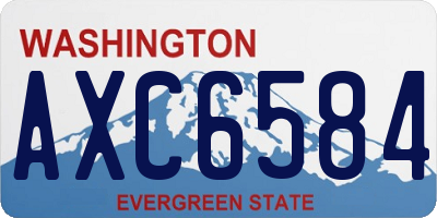 WA license plate AXC6584