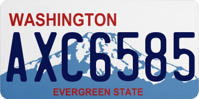 WA license plate AXC6585