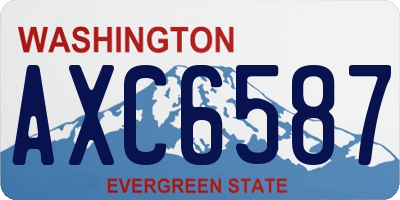 WA license plate AXC6587