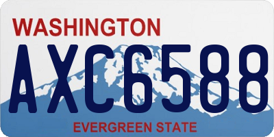 WA license plate AXC6588
