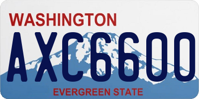 WA license plate AXC6600