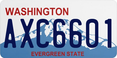 WA license plate AXC6601