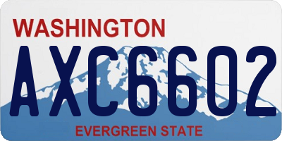 WA license plate AXC6602