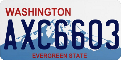 WA license plate AXC6603