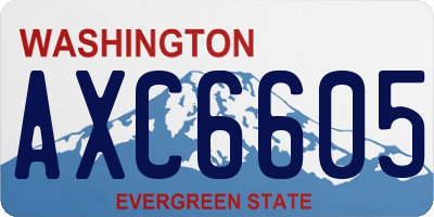 WA license plate AXC6605